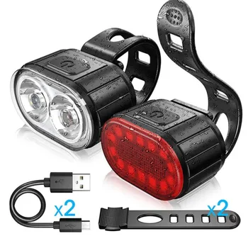 Комплект светодиодных фар и задних фонарей для велосипеда, многофункциональные осветительные приборы для горного велосипеда