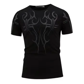 2023 Летняя Новая Мужская футболка с 3D-принтом С коротким рукавом Trend Marvel Sports Fitness, Красивая Темно-Черная Футболка Неправильной формы
