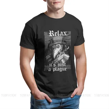 Футболка Relax с круглым воротом Plague Doctor SCP 049 Базовая футболка из чистого хлопка, мужская одежда, новый дизайн, Большая распродажа
