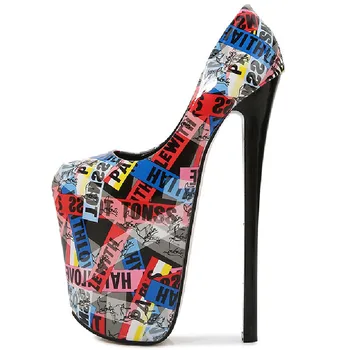Женская обувь на платформе с экстремально высокими каблуками 22 см, черные женские туфли на каблуках телесного цвета, пикантные туфли, женские туфли-лодочки от ведущего бренда, обувь для вечеринок на каблуках для стриптиза