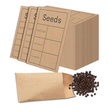 150 упаковок конвертов для хранения семян, маленьких бумажных конвертов для семян, 2.3X3.5-дюймовые самозаклеивающиеся крафт-пакеты для семян-конверты