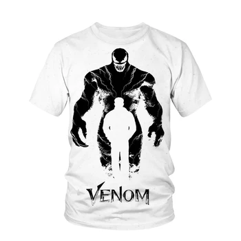 2022 Летняя Новая Мужская футболка Большого размера с 3D принтом Venom, Мужская Женская Детская футболка с героями Мультфильмов, Уличная мода, Повседневная рубашка с круглым вырезом
