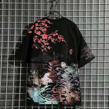Новейшие японские футболки с принтом сакуры, летние футболки для мальчиков и девочек, женские футболки Mo Dao Zu Shi, уличная одежда в китайском стиле, мужские футболки
