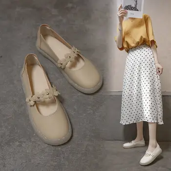 Женская обувь на плоской подошве с мягкой подошвой, универсальная коллекция 2023 года, весна-лето, Новая женская рабочая обувь, удобная для работы, Лоферы с цветами
