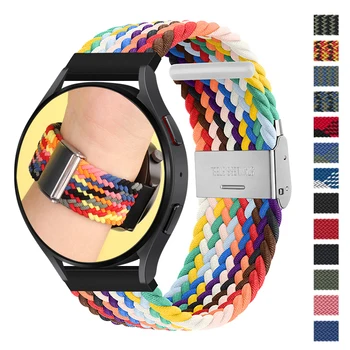 20мм 22мм Ремешок для Samsung Galaxy Watch 4/classic/5 pro 45мм 44мм плетеный браслет solo loop correa HUAWEI watch GT 2e 3 ремешок