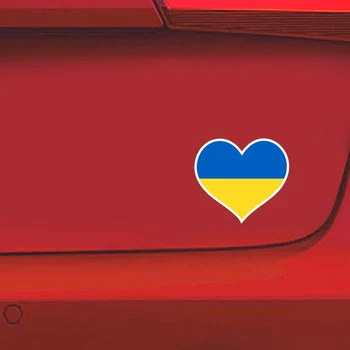 Наклейки с флагом Украины в форме сердца, наклейка на автомобиль, Украина, окно внедорожника, наклейка для ноутбука
