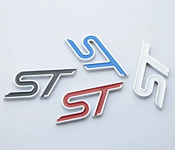 20X Металлический дизайн Красный Синий Черный белый ST Хромированная Эмблема автомобиля Значок Авто Наклейка 3D Наклейка Эмблема для Ford Focus ST Mondeo