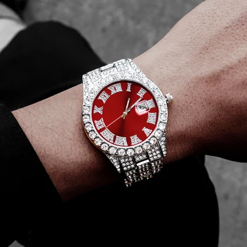 2022, роскошные женские мужские часы в стиле хип-хоп, наручные кварцевые часы с датой, наручные часы из сплава Micropave CZ Для женщин, мужские ювелирные изделия