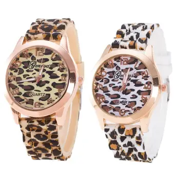 2022 Nieuwe Mode Vrouwen Horloges Luipaard Print Siliconen Horloge Jelly Analoge Meisje Horloge Genève Dress Luxe Horloge Watch