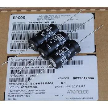 1шт EPCOS 10 мкФ/500 В B43698 LL Осевой Электролитический Конденсатор Hi-Fi Аудио 105 ℃