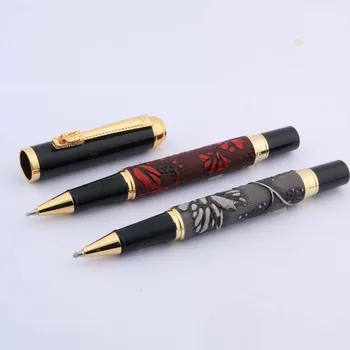 Золотой дракон с изысканным рисунком серый или бордовый 0,5 мм черный пополнения ручка-роллер