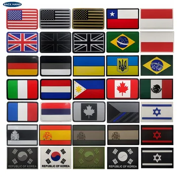 3D ПВХ флаг, резиновый значок с крючком, армейские военно-тактические нашивки Россия Бразилия США Канада Испания, чешские тканевые наклейки, эмблема на плечо