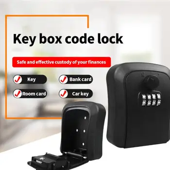 Настенный сейф для ключей, 4-значный кодовый замок с регулируемой комбинацией паролей, Органайзер для ключей от домашней двери, открытый ящик для ключей