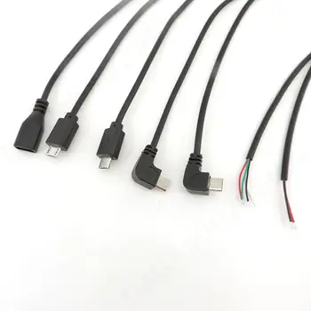 4-контактный 2-контактный 4-проводной кабель для передачи данных и зарядки Micro USB 2.0 A Женский мужской разъем Удлиненный линейный шнур Разъем DIY для Android интерфейс V27