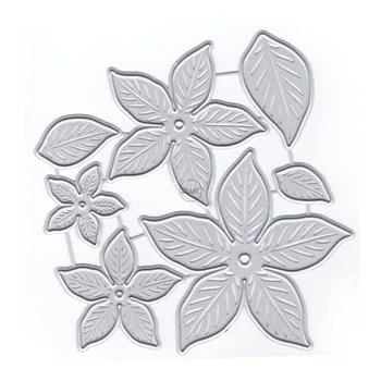 DzIxY Pretty Fower Leaf Металлические штампы для изготовления открыток, наборы штампов для тиснения бумаги, Альбомные поделки 2023 Шаблоны Трафареты