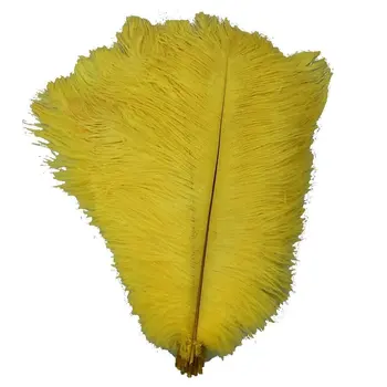 Оптовая продажа, 10 шт./лот, натуральные желтые Страусиные перья для рукоделия, 15-75 см, декор из страусиных перьев, карнавальные Свадебные украшения, плюмажи.
