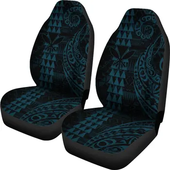 Канакский Полинезийский чехол для сиденья, Комплект чехлов для автомобильных сидений, 2 шт., Автомобильные аксессуары, Автомобильные коврики синего цвета