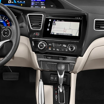 Наклейка на кнопку обогрева автокресла из 5шт, Защитная крышка из углеродного волокна, Аксессуары для интерьера Honda Civic 9 Coupe Sedan 2013-2015