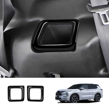 Автомобильный держатель для стакана воды в третьем ряду сзади, Декоративная рамка, Накладка крышки для Mitsubishi Outlander 2022 2023, ярко-черный
