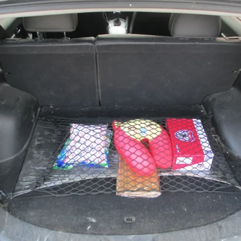 универсальный автомобильный органайзер для хранения багажа 100x70 см, Нейлоновая Эластичная сетка с 4 крючками 