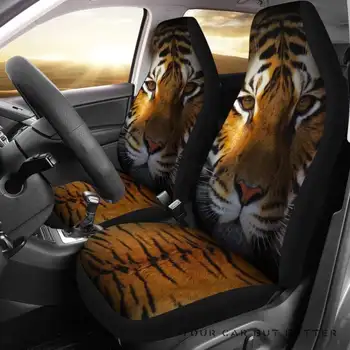 Тигр с желтыми глазами, тигровые чехлы для автомобильных сидений Lt04 205621, упаковка из 2 универсальных защитных чехлов для передних сидений