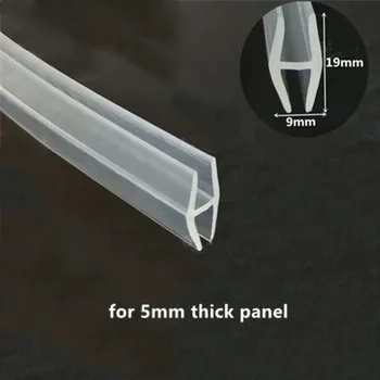 Защитный экран из ПВХ-резины H-образной формы, прикрепленный к стеклянной двери толщиной 5 мм, Металлическая деревянная панель, автомобильные уплотнения Прозрачные