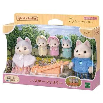 Аутентичная японская семья Самбел семейная игрушка кукла животное кукла мини Хаски семейные сани