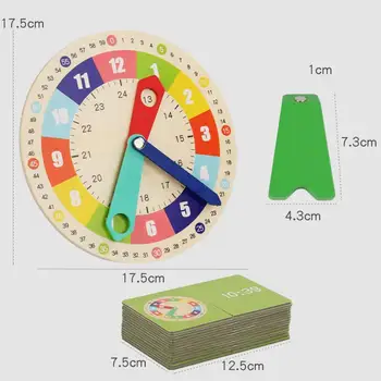 1 комплект деревянных игрушек-часов, подробные обучающие деревянные игрушки-часы, экологически чистые деревянные часы, обучающая модель игрушки-часов, подарок на день рождения