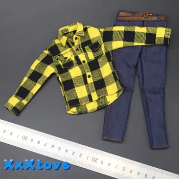 Горячие продажи XxXtoys 1/6 Желтые Модные топы, рубашка, Джинсы, брюки с поясом, Модель, подходящая для 12-дюймовой фигурки, Коллекционная Поделка своими руками