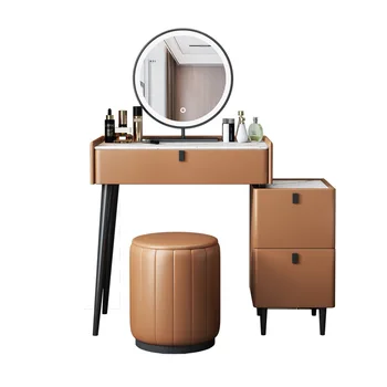 Популярный на Amazon высококачественный выдвижной туалетный столик для девочек с выдвижными ящиками и зеркалом со светодиодной подсветкой