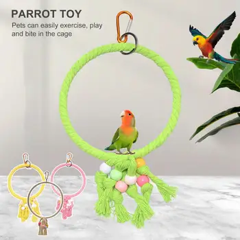 Интересная игрушка-клетка для попугая, Прочная игрушка для птиц на веревке, легко подвешиваемые Декомпрессионные клетки для птиц, игрушки на веревке