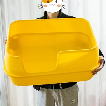 Большой утолщенный полузакрытый ящик для кошачьего туалета с защитой от брызг, кошачий туалет, ящик для кошачьего туалета, товары для домашних животных.