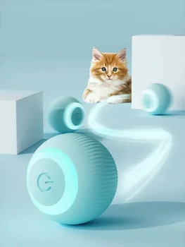 Электрические игрушки для кошек с мячом, автоматические катящиеся умные игрушки для кошек, обучающие самодвижущиеся интерактивные игрушки для котенка в помещении