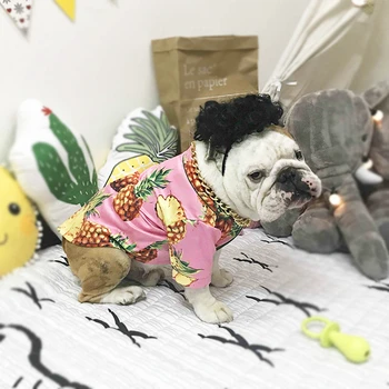 [Магазин MPK] Футболка с ананасом для французских бульдогов, милый маскарадный костюм для собак, повседневная одежда для собак