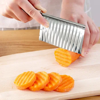 Нож для нарезки картофельных чипсов из нержавеющей стали, нож для нарезки овощей и фруктов, нож для нарезки картофеля, Измельчитель картофеля Фри, Инструменты для приготовления картофеля Фри