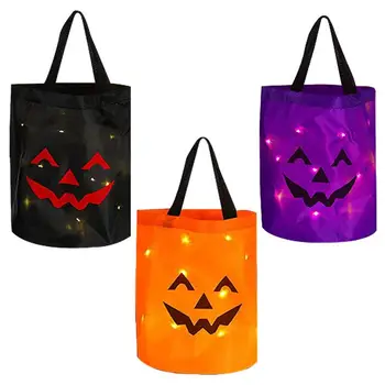 Сумки-корзины для конфет на Хэллоуин, сумка с тыквой, детская сумочка, ведерко для печенья, декоративная сумочка для хранения подарков