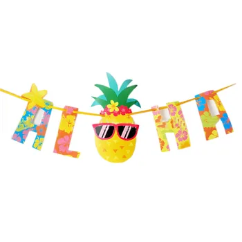 Aloha Ананасовый баннер Гавайский Декор для вечеринки Летние Солнцезащитные Очки Ананасовый Баннер Happy Tropical Hawaii Aloha Party Decor