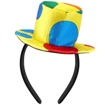Клоунская шляпа, повязка на голову, Шутовская повязка на голову, Цветная Шляпа в горошек, Клоунская шляпа, повязка на голову, реквизит для костюмов на Хэллоуин, Волосы Клоуна