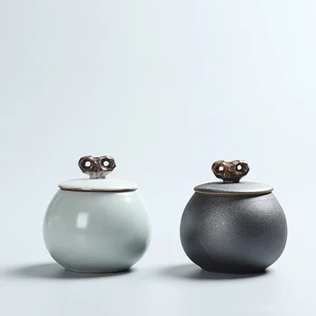 Керамические Банки для чая PINNY в японском стиле, Винтажные Портативные Банки для хранения чая ручной работы, аксессуары для чайного сервиза Кунг-фу, запечатанная банка