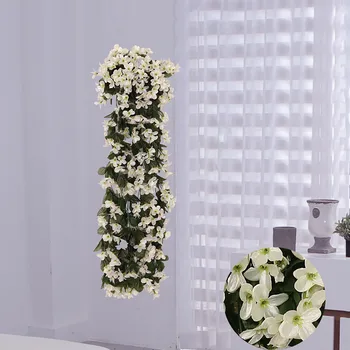 Искусственный цветок Орхидеи, Висящий На стене, Букет, Висящий на стене, Гирлянда Violet Vivids, Корзина цветов Глицинии, Искусственный Искусственный