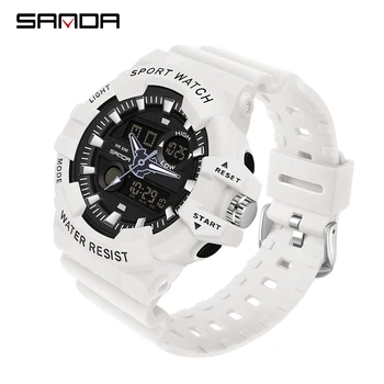 Модные женские спортивные часы бренда SANDA, военные водонепроницаемые часы, Аналоговые цифровые женские часы, повседневные Relogio Feminino 3037