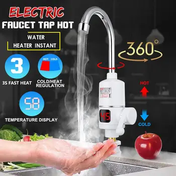 Кран мгновенного электрического водонагревателя без бака мощностью 3000 Вт, светодиодный кран для нагрева кухни и ванной комнаты