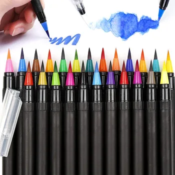 Художественный маркер 48 цветов Акварельные кисти, Фломастеры, ручки для рисования, Книжки-раскраски, Манга, каллиграфия, Школьные принадлежности, канцелярские принадлежности