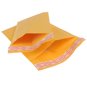 10шт желтых почтовых мешков из крафт-бумаги с пузырчатым покрытием, мягкий конверт для доставки с подарочной упаковкой в пузырек, почтовая курьерская сумка