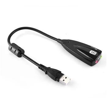 Внешняя Звуковая карта USB 5HV2 с кабелем 7.1-Канальный Виртуальный Канал 3D CH Звуковая Дорожка Аудиоадаптер Tarjeta de sonido
