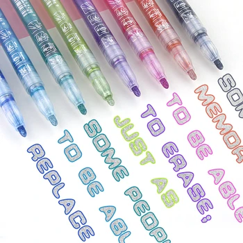 Новая 8-цветная Двухлинейная художественная ручка для рисования, маркер для студентов, Маркер для граффити 
