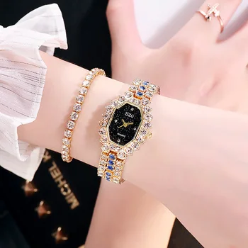 Модные часы с бриллиантами в Звездном Небе, Повседневные Роскошные наручные часы с браслетом, женские часы, платье с часами, Женские часы Relogio Feminino