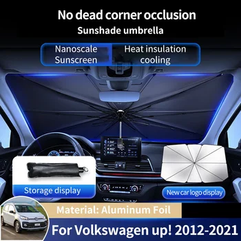 Солнцезащитный козырек на переднее стекло автомобиля из алюминиевой фольги, солнцезащитный козырек, защитный зонтик для Volkswagen VW up! Skoda Citigo SEAT Mii 2012 ~ 2021