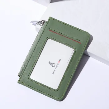 Женский кошелек для монет, кошельки, короткий Сплошной карман для мелочи на молнии, Мини-Корейская модная сумка для хранения с несколькими картами, защитный держатель для монет