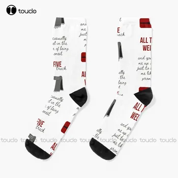 Набор наклеек All Too Well - Taylor Red Socks Womans Носки Рождественский подарок на Новый Год с цифровой печатью 360 °, персонализированные на заказ